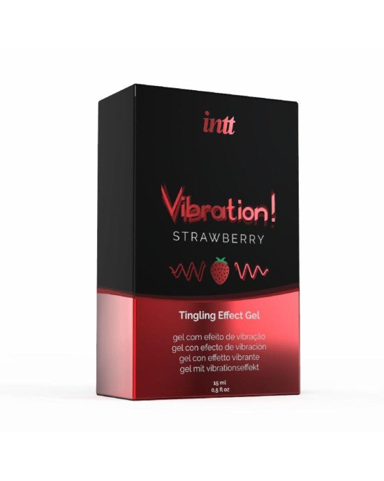 Рідкий вібратор Intt Vibration Strawberry (15 мл), густий гель, дуже смачний, діє до 30 хвилин