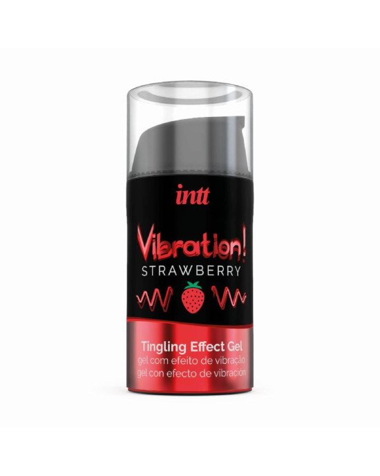 Рідкий вібратор Intt Vibration Strawberry (15 мл), густий гель, дуже смачний, діє до 30 хвилин