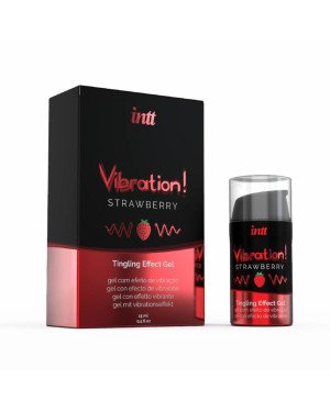 Рідкий вібратор Intt Vibration Strawberry (15 мл), густий гель, дуже смачний, діє до 30 хвилин