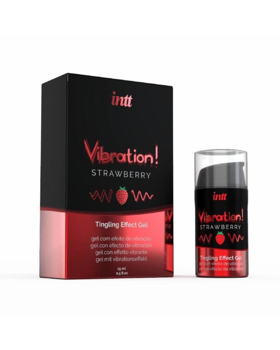 Рідкий вібратор Intt Vibration Strawberry (15 мл), густий гель, дуже смачний, діє до 30 хвилин