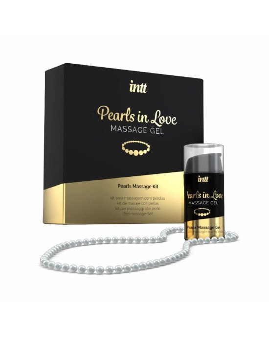 Набір для перлинного масажу Intt Pearls in Love: намисто та силіконовий масажний гель