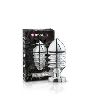Металева анальна пробка Mystim Hector Helix S для електростимулятора, діаметр 4 см Металева анальна пробка Mystim Hector Helix S для електростимулятора, діаметр 4 см
