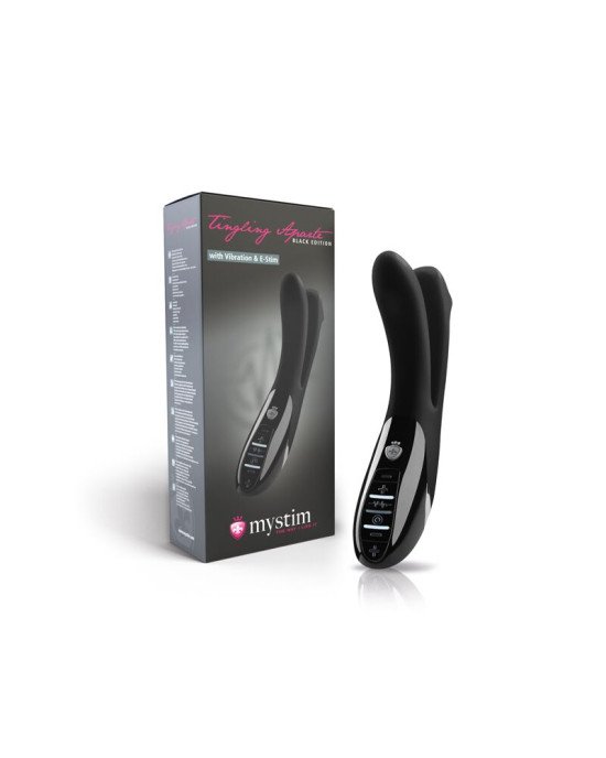 Вібратор подвійний з електростимуляцією Mystim Tingling Aparte eStim Black, міостімулятор Вібратор подвійний з електростимуляцією Mystim Tingling Aparte eStim Black, міостімулятор