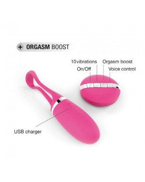Виброяйце Dorcel Secret Delight Magenta з пультом ДК, з турборежимом і голосовим керування