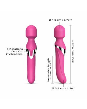 Вібромасажер 2-в-1 Dorcel Dual Orgasms Magent класичний масажер і вібратор з перловим масажем Вібромасажер 2-в-1 Dorcel Dual Orgasms Magent класичний масажер і вібратор з перловим масажем