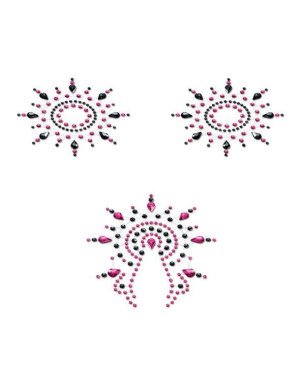 Пестіс з кристалів Petits Joujoux Gloria set of 3 - Black/Pink, прикраса на груди та вульву