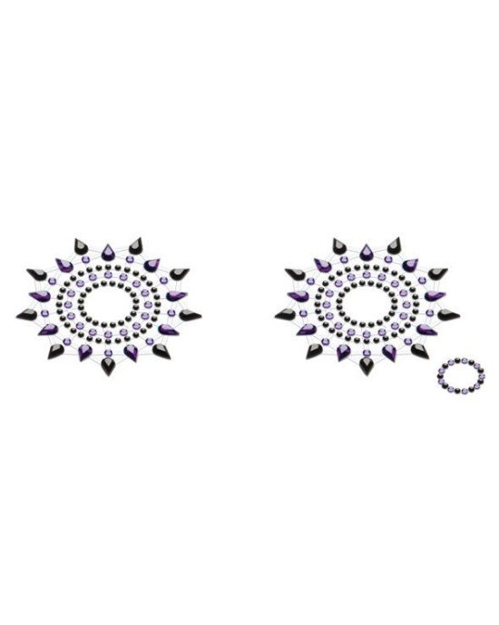 Пестіс з кристалів Petits Joujoux Gloria set of 2 - Black/Purple, прикраса на груди Пестіс з кристалів Petits Joujoux Gloria set of 2 - Black/Purple, прикраса на груди
