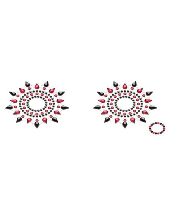 Пестіс з кристалів Petits Joujoux Gloria set of 2 - Black/Red, прикраса на груди Пестіс з кристалів Petits Joujoux Gloria set of 2 - Black/Red, прикраса на груди