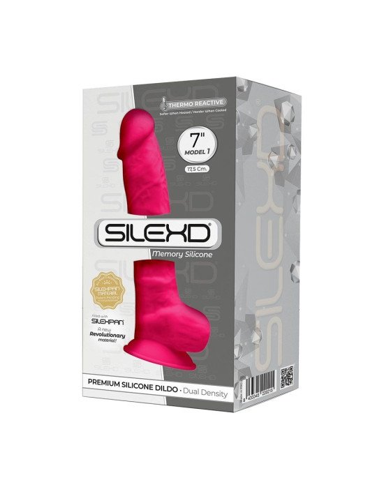 Фалоімітатор SilexD Johnny Pink (MODEL 1 size 7in), двошаровий, силікон + Silexpan, діаметр 3,8см Фалоімітатор SilexD Johnny Pink (MODEL 1 size 7in), двошаровий, силікон + Silexpan, діаметр 3,8см