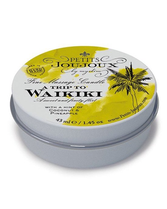 Масажна свічка Petits Joujoux - Waikiki Beach - Coconut and Pineapple (43 мл) з афродизіаками Масажна свічка Petits Joujoux - Waikiki Beach - Coconut and Pineapple (43 мл) з афродизіаками