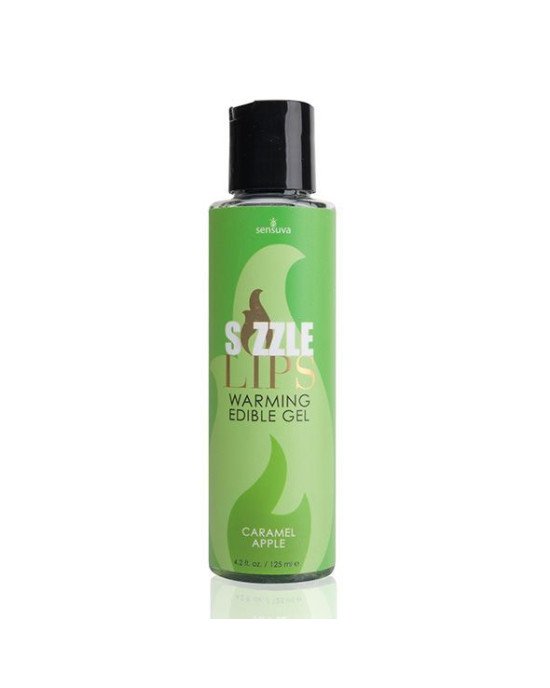 Зігрівальний масажний гель Sensuva Sizzle Lips Caramel Apple (125 мл), без цукру, їстівний Зігрівальний масажний гель Sensuva Sizzle Lips Caramel Apple (125 мл), без цукру, їстівний
