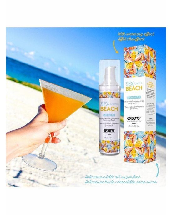 Масажна олія EXSENS Sex on the Beach 50мл розігрівальна, без цукру, без парабенів, їстівна Масажна олія EXSENS Sex on the Beach 50мл розігрівальна, без цукру, без парабенів, їстівна