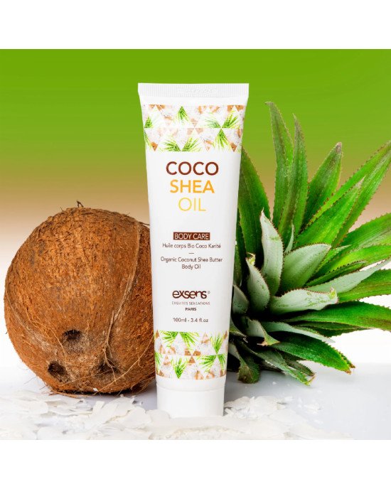 Органічна кокосова олія каріте (ши) для тіла EXSENS Coco Shea Oil 100 мл, сертифікат ECOCERT Органічна кокосова олія каріте (ши) для тіла EXSENS Coco Shea Oil 100 мл, сертифікат ECOCERT
