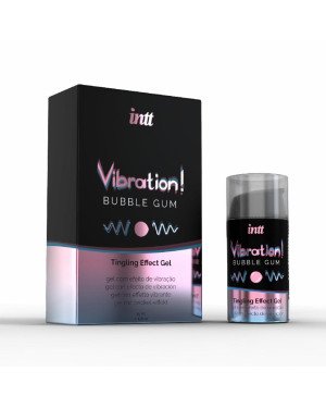 Рідкий вібратор Intt Vibration Bubble Gum (15 мл), густий гель, дуже смачний, діє до 30 хвилин