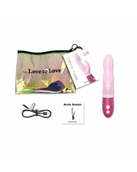 Вібратор-кролик Love To Love Hello Rabbit Rose з гнучким стовбуром і стимуляцією точки G, 2 мотори Вібратор-кролик Love To Love Hello Rabbit Rose з гнучким стовбуром і стимуляцією точки G, 2 мотори