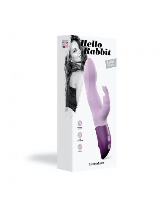 Вібратор-кролик Love To Love Hello Rabbit Violet з гнучким стовбуром і стимуляцією точки G, 2 мотори Вібратор-кролик Love To Love Hello Rabbit Violet з гнучким стовбуром і стимуляцією точки G, 2 мотори