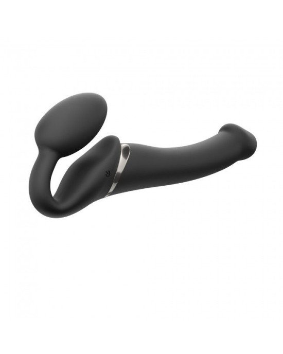 Безремінний страпон з вібрацією Strap-On-Me Vibrating Black M, діаметр 3,3 см, пульт ДК, регульовани Безремінний страпон з вібрацією Strap-On-Me Vibrating Black M, діаметр 3,3 см, пульт ДК, регульовани