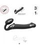 Безремінний страпон з вібрацією Strap-On-Me Vibrating Black M, діаметр 3,3 см, пульт ДК, регульовани Безремінний страпон з вібрацією Strap-On-Me Vibrating Black M, діаметр 3,3 см, пульт ДК, регульовани