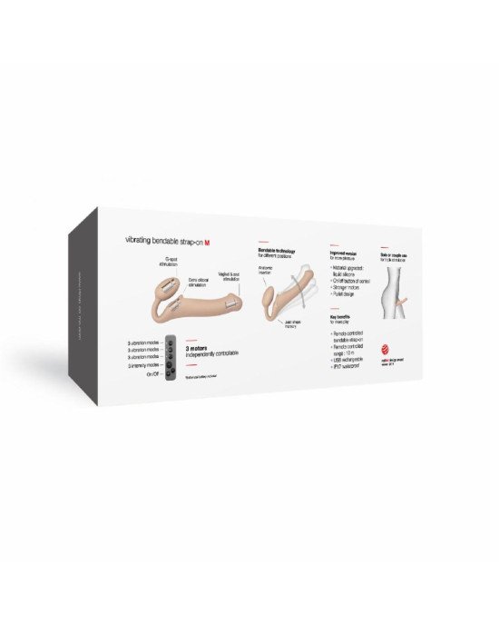 Безремінний страпон з вібрацією Strap-On-Me Vibrating Flesh M, діаметр 3,3 см, пульт ДК, регульовани Безремінний страпон з вібрацією Strap-On-Me Vibrating Flesh M, діаметр 3,3 см, пульт ДК, регульовани