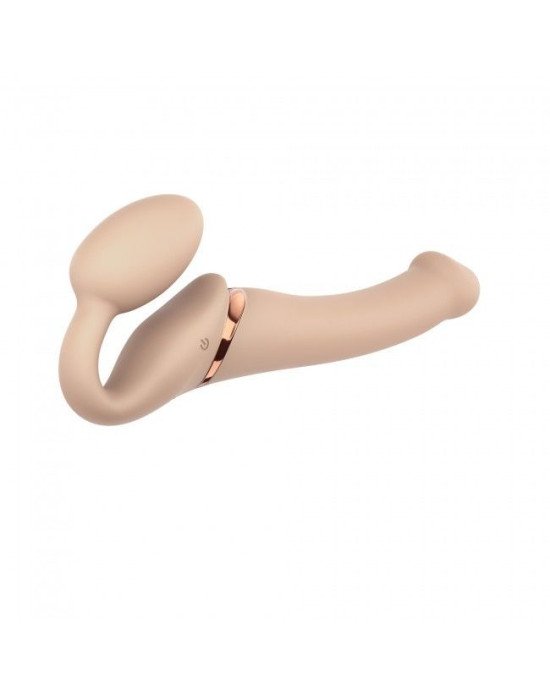 Безремінний страпон з вібрацією Strap-On-Me Vibrating Flesh M, діаметр 3,3 см, пульт ДК, регульовани Безремінний страпон з вібрацією Strap-On-Me Vibrating Flesh M, діаметр 3,3 см, пульт ДК, регульовани