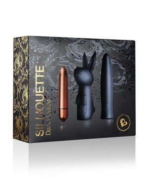 Вібронабір Rocks Off Silhouette — Dark Desires: віброкуля та дві силіконові насадки Вібронабір Rocks Off Silhouette — Dark Desires: віброкуля та дві силіконові насадки