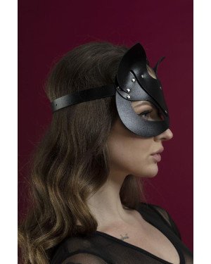 Маска кішечки Feral Feelings - Catwoman Mask, натуральна шкіра, чорна Маска кішечки Feral Feelings - Catwoman Mask, натуральна шкіра, чорна