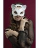 Маска кішечки Feral Feelings - Catwoman Mask, натуральна шкіра, біла Маска кішечки Feral Feelings - Catwoman Mask, натуральна шкіра, біла