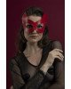 Маска кішечки Feral Feelings - Kitten Mask, натуральна шкіра, червона