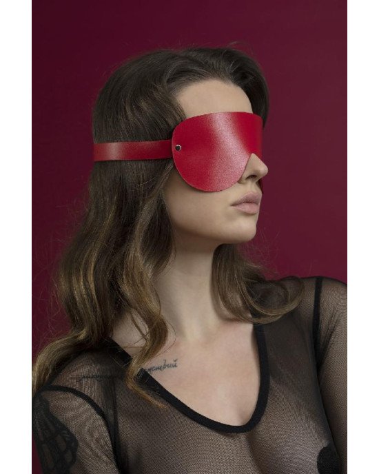 Маска на очі Feral Feelings - Blindfold Mask, натуральна шкіра, червона Маска на очі Feral Feelings - Blindfold Mask, натуральна шкіра, червона
