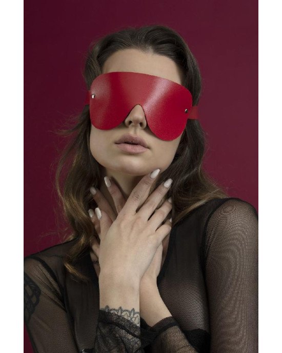 Маска на очі Feral Feelings - Blindfold Mask, натуральна шкіра, червона Маска на очі Feral Feelings - Blindfold Mask, натуральна шкіра, червона