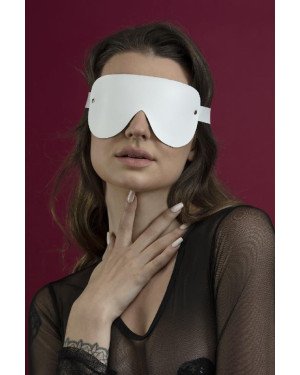 Маска на очі Feral Feelings - Blindfold Mask, натуральна шкіра, біла