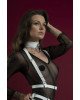 Портупея на груди Feral Feelings - Harness Top, натуральна шкіра, колір білий Портупея на груди Feral Feelings - Harness Top, натуральна шкіра, колір білий