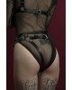 Гартери Feral Feelings - Belt Briefs, трусики, натуральна шкіра, колір чорний