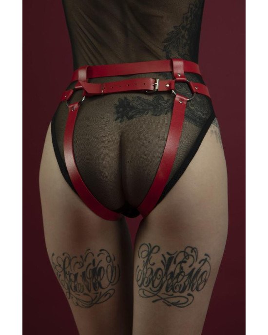 Гартери Feral Feelings - Belt Briefs, трусики, натуральна шкіра, колір червоний Гартери Feral Feelings - Belt Briefs, трусики, натуральна шкіра, колір червоний