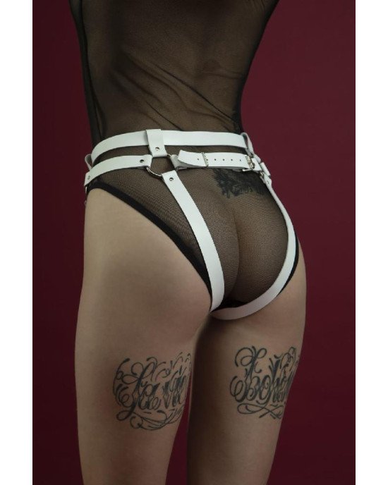 Гартери Feral Feelings - Belt Briefs, трусики, натуральна шкіра, колір білий Гартери Feral Feelings - Belt Briefs, трусики, натуральна шкіра, колір білий