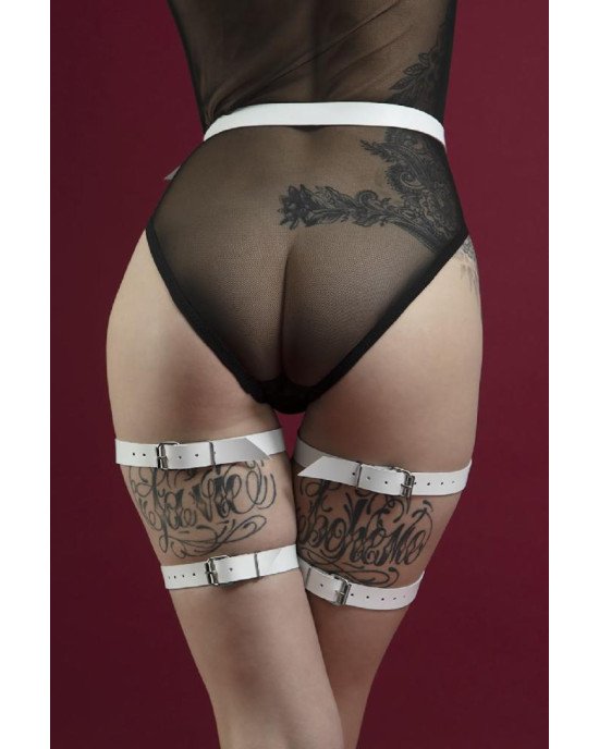 Гартери Feral Feelings - Garter, натуральна шкіра, колір білий Гартери Feral Feelings - Garter, натуральна шкіра, колір білий