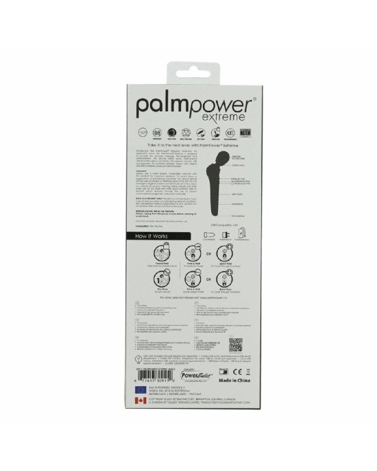 Потужний вібромасажер PalmPower EXTREME - Black водонепроникний, з плавним регулюванням