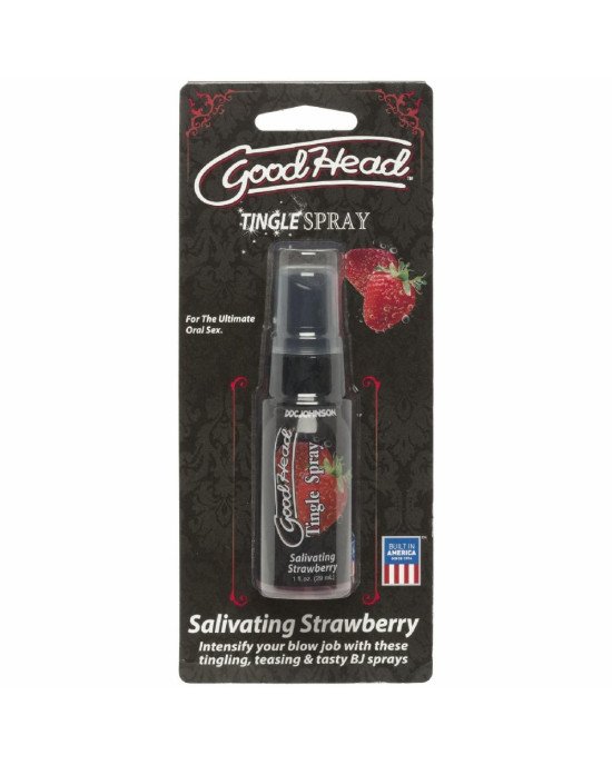 Спрей для мінету Doc Johnson GoodHead Tingle Spray - Strawberry (29 мл) із стимулюючим ефектом Спрей для мінету Doc Johnson GoodHead Tingle Spray - Strawberry (29 мл) із стимулюючим ефектом