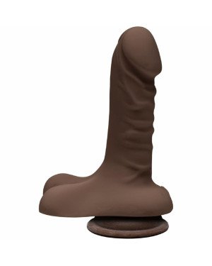 Фалоімітатор Doc Johnson The D - Super D - 6 Inch With Balls - ULTRASKYN - Chocolate, діаметр 3,8 см