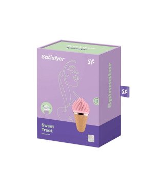 Мороженка спінатор Satisfyer Lay-On - Sweet Treat Pink/Brown, 10 режимів роботи, водонепроникна