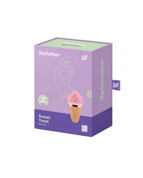 Мороженка спінатор Satisfyer Lay-On - Sweet Treat Pink/Brown, 10 режимів роботи, водонепроникна Мороженка спінатор Satisfyer Lay-On - Sweet Treat Pink/Brown, 10 режимів роботи, водонепроникна