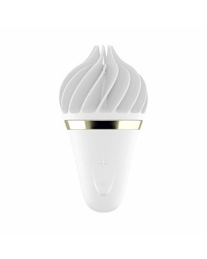 Мороженка спінатор Satisfyer Lay-On - Sweet Treat White/Gold, 10 режимів роботи, водонепроникна