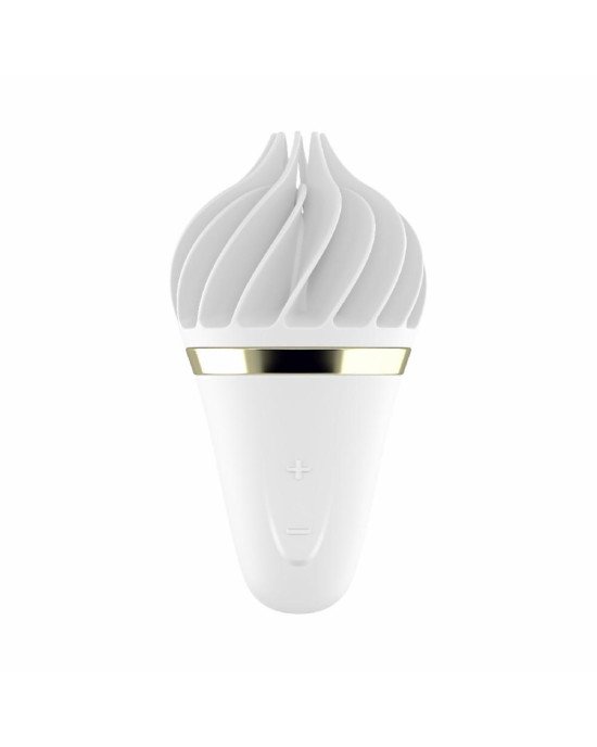 Мороженка спінатор Satisfyer Lay-On - Sweet Treat White/Gold, 10 режимів роботи, водонепроникна