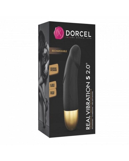 Вібратор Dorcel Real Vibration S Gold 2.0, діаметр 3,7см, перезаряджається, для точки G Вібратор Dorcel Real Vibration S Gold 2.0, діаметр 3,7см, перезаряджається, для точки G