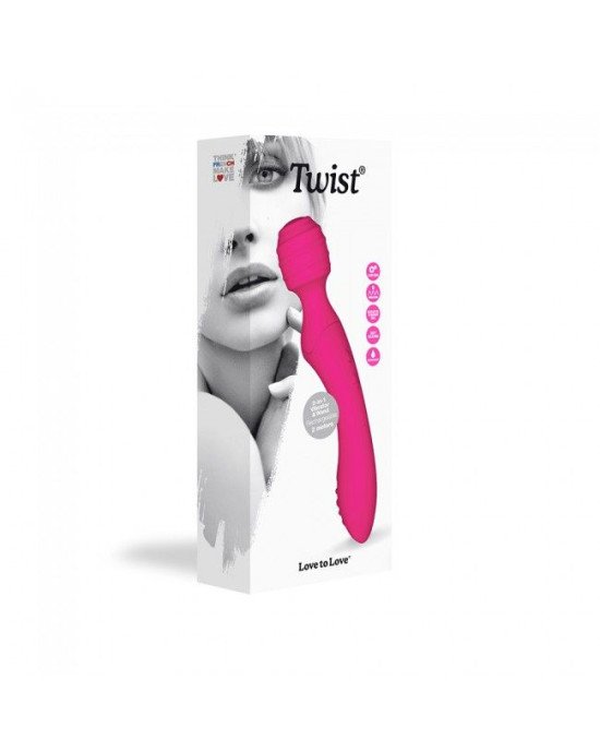 Вібромасажер 2в1 Love To Love TWIST Rose, 2 мотори, стимулювальний рельєф, водостійкий Вібромасажер 2в1 Love To Love TWIST Rose, 2 мотори, стимулювальний рельєф, водостійкий