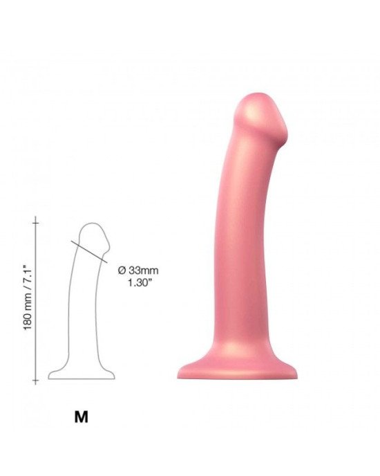 Насадка для страпону Strap-On-Me Mono Density Dildo Rose M, діам. 3,3 см, одношаровий силікон, гнучк Насадка для страпону Strap-On-Me Mono Density Dildo Rose M, діам. 3,3 см, одношаровий силікон, гнучк