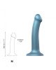 Насадка для страпону Strap-On-Me Mono Density Dildo M Blue, діам. 3,3 см, одношаровий силікон, гнучк