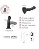 Насадка для страпону Strap-On-Me Mono Density Dildo M Blue, діам. 3,3 см, одношаровий силікон, гнучк