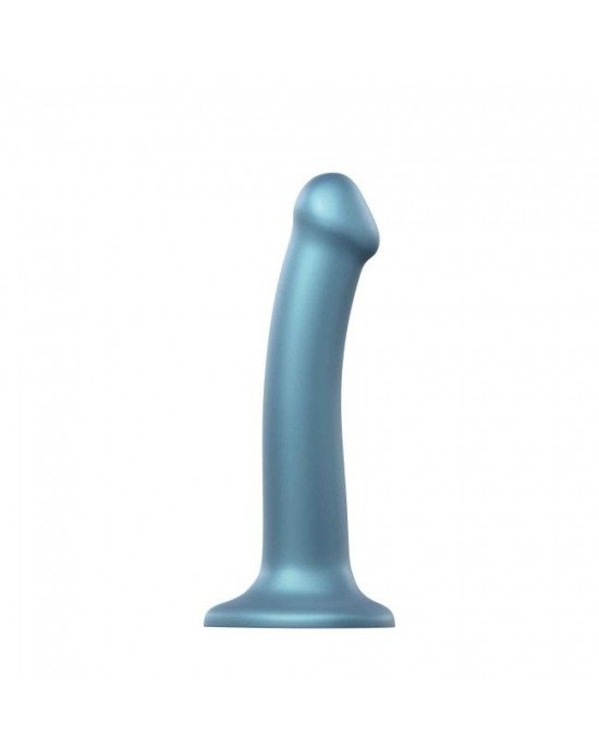 Насадка для страпону Strap-On-Me Mono Density Dildo M Blue, діам. 3,3 см, одношаровий силікон, гнучк