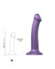 Насадка для страпону Strap-On-Me Mono Density Dildo Violet M, діам. 3,3 см, одношаровий силікон, гну Насадка для страпону Strap-On-Me Mono Density Dildo Violet M, діам. 3,3 см, одношаровий силікон, гну